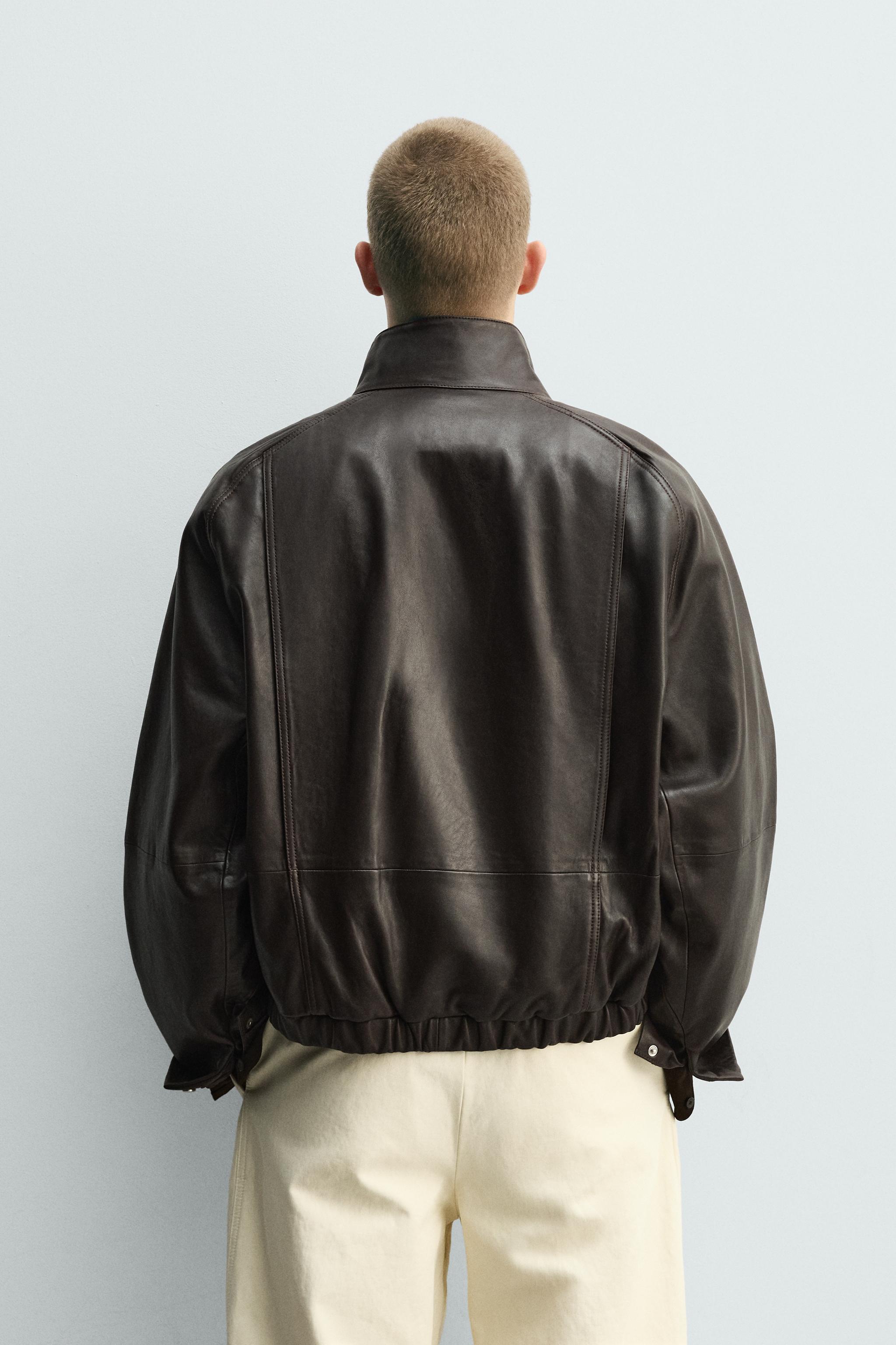 BLOUSON BOMBER EN CUIR